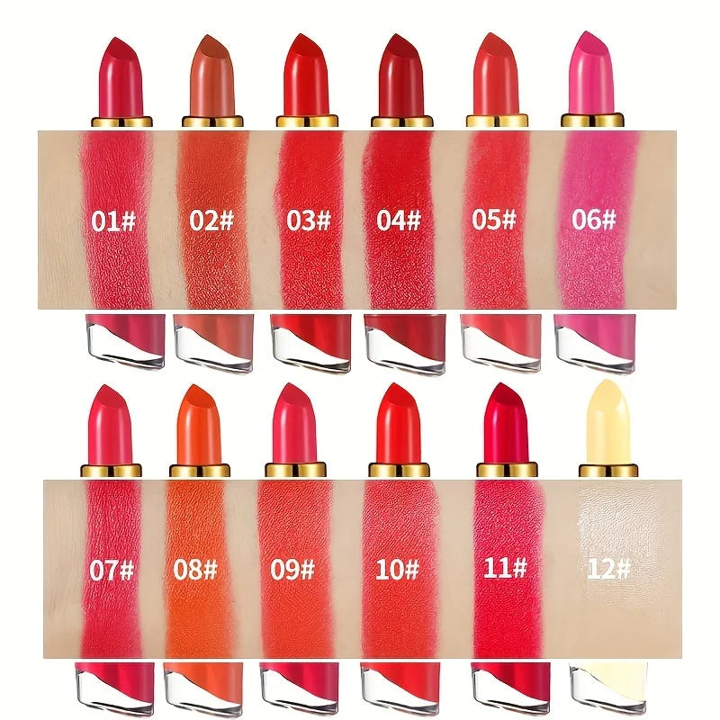 Velvet Embrace Lip Color-Long Lasting Hydration for Every Women 12 Colors Creamy Lipsticks