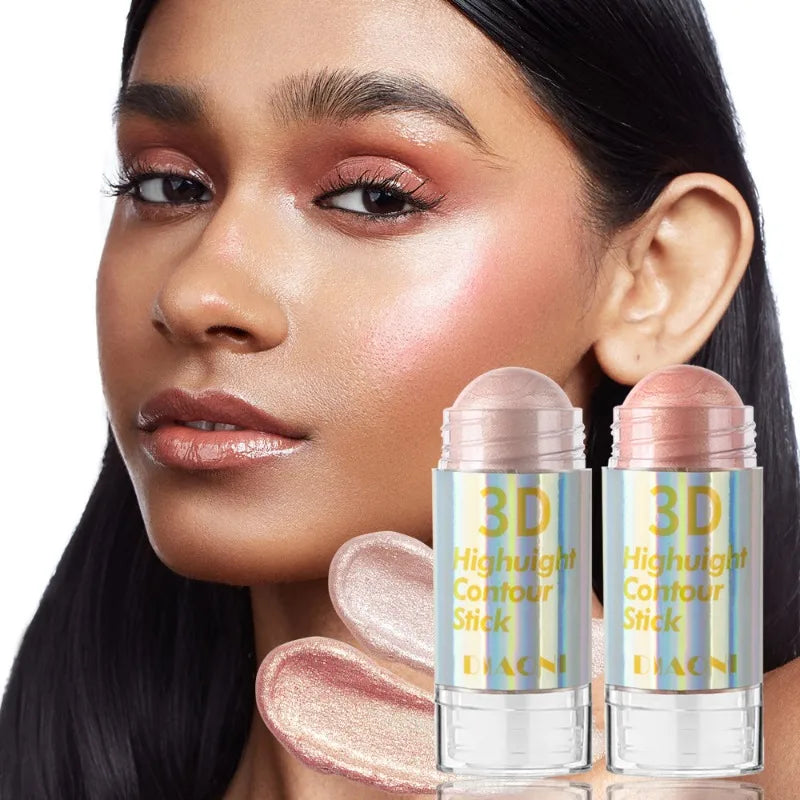 Luminous Cream Contour and Highlight Palette 3D Face Brightening Bronze Shimmer 6 Colors