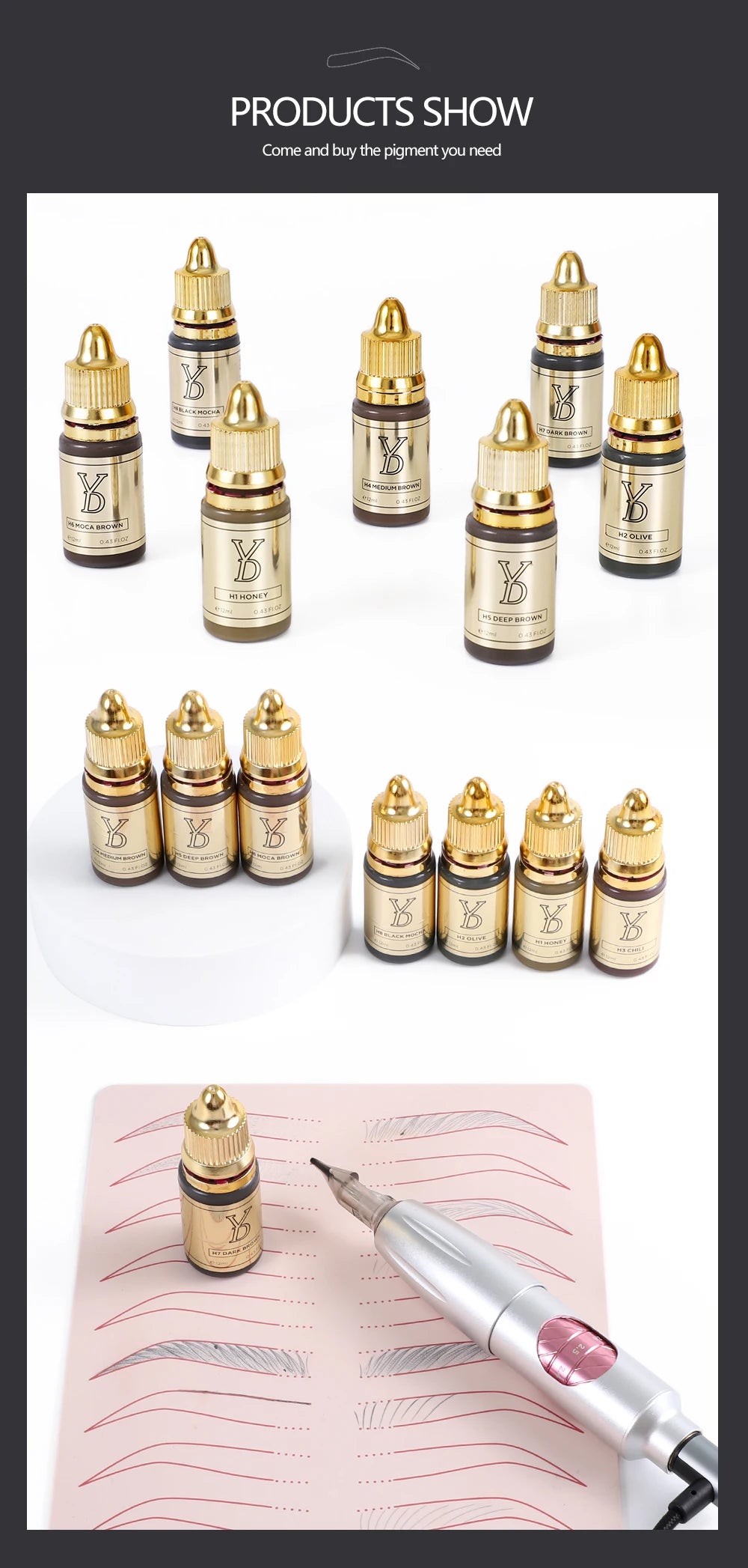 Sculpted Precision Luxe Hybrid Fluid Ink Rich Pigment for Pro-Level Micro blading Mastery Permanent Brow Makeup