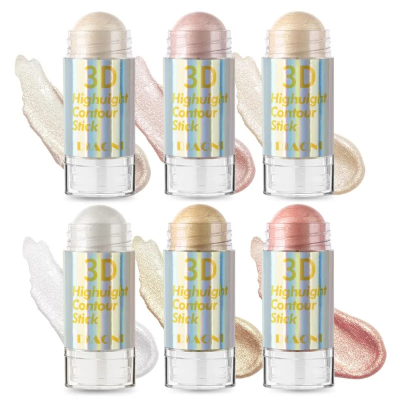 Luminous Cream Contour and Highlight Palette 3D Face Brightening Bronze Shimmer 6 Colors