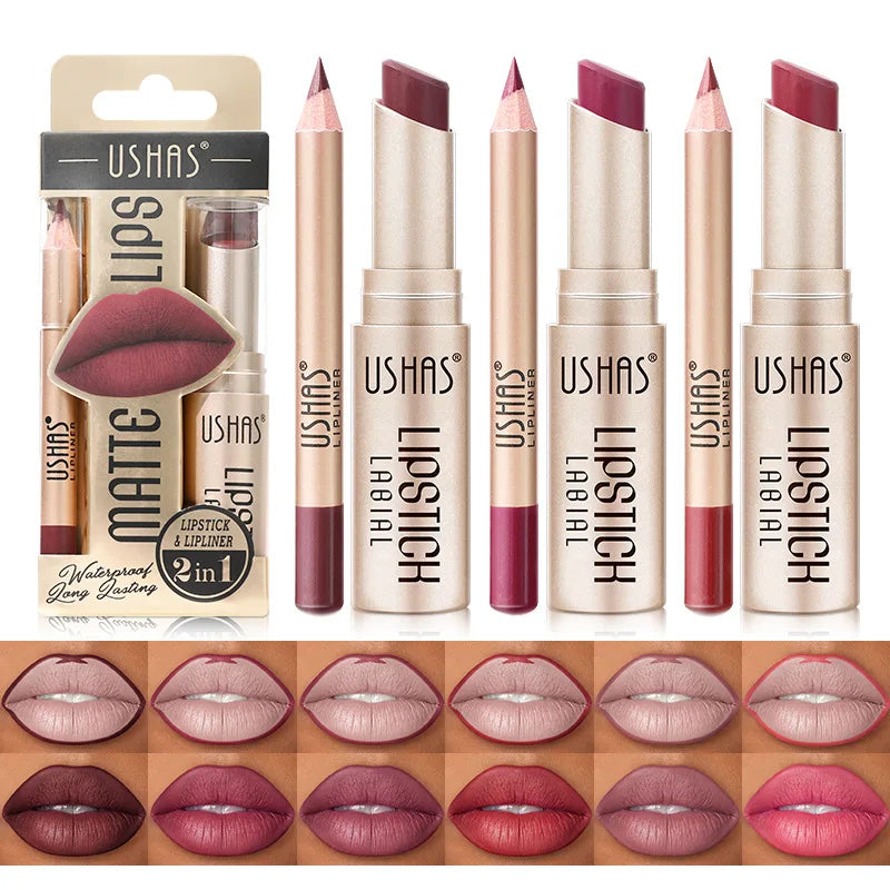 Velvet Essence Lip Color Nude to Red  All-Day Matte 12 Color lipsticks