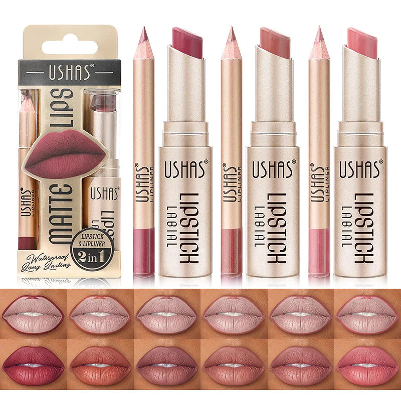 Velvet Essence Lip Color Nude to Red  All-Day Matte 12 Color lipsticks