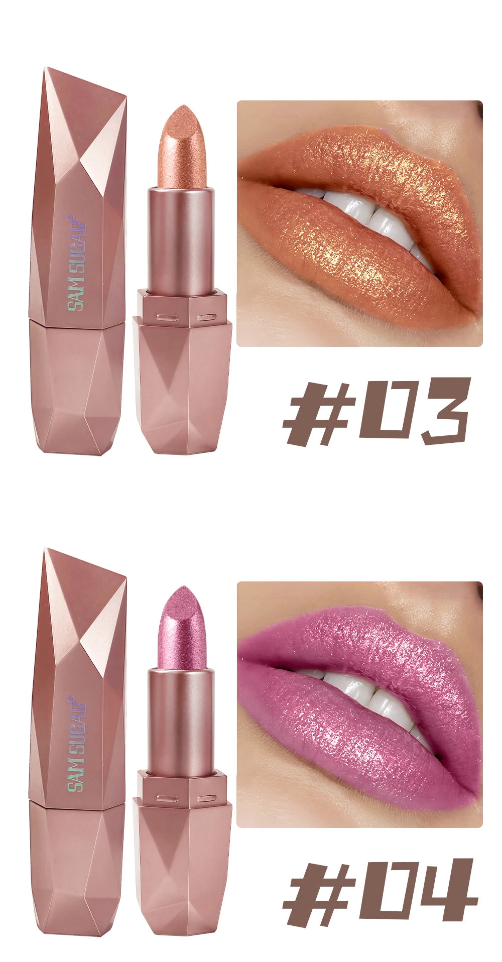 Diamond Pearl Radiance Lip Color-Long Lasting Sparkle with Luxurious Hydration Lip Stick