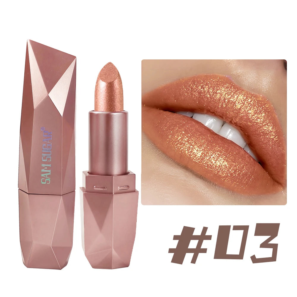 Diamond Pearl Radiance Lip Color-Long Lasting Sparkle with Luxurious Hydration Lip Stick