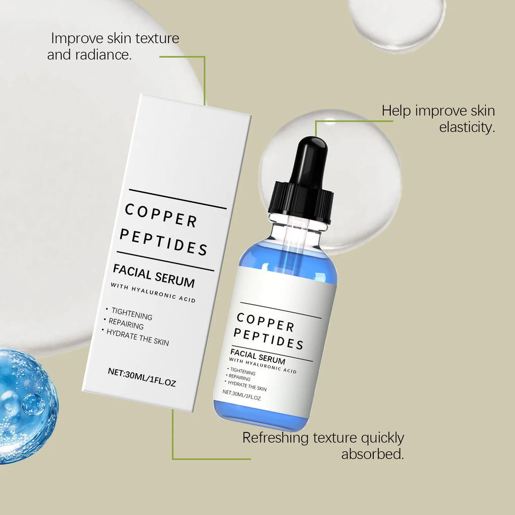 Copper Peptide Serum Anti Wrinkle Remover Antioxidant Tighten Skin Protection Barrier