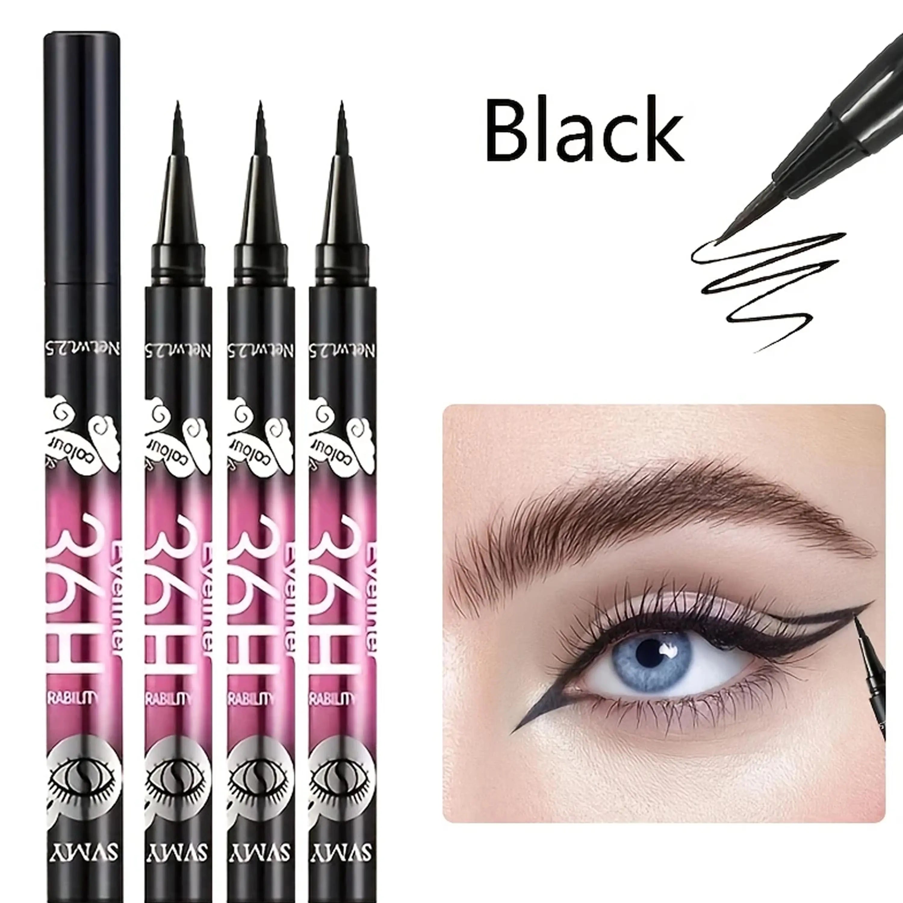 Midnight Precision Waterproof Eyeliner 3pcs/5pcs Smudge-Proof Long Lasting Noir Set