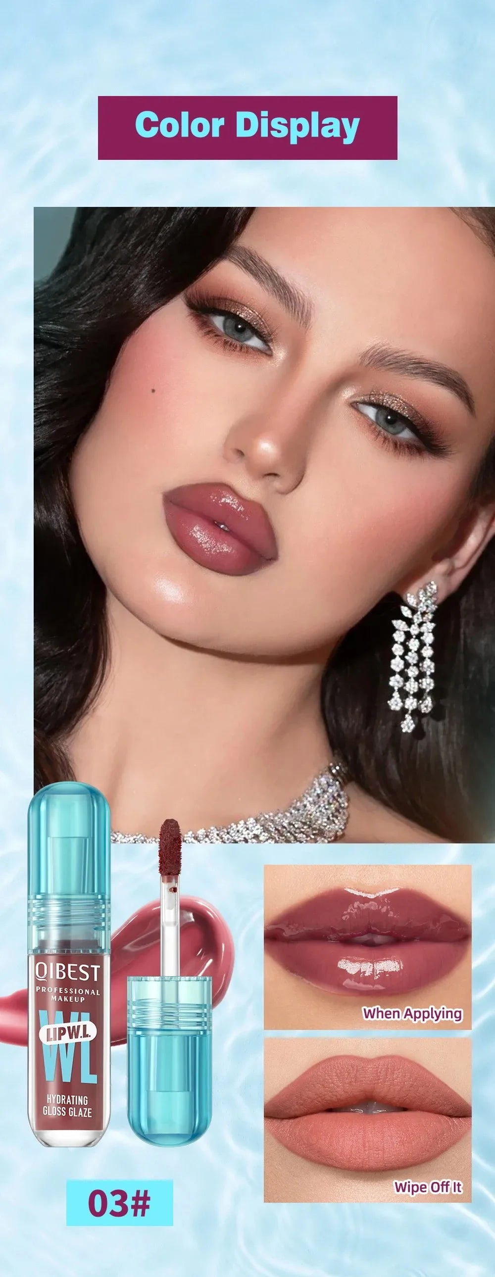 Long Lasting Hydration Lip Gloss Deep Moisture All-Day Lock in Glam