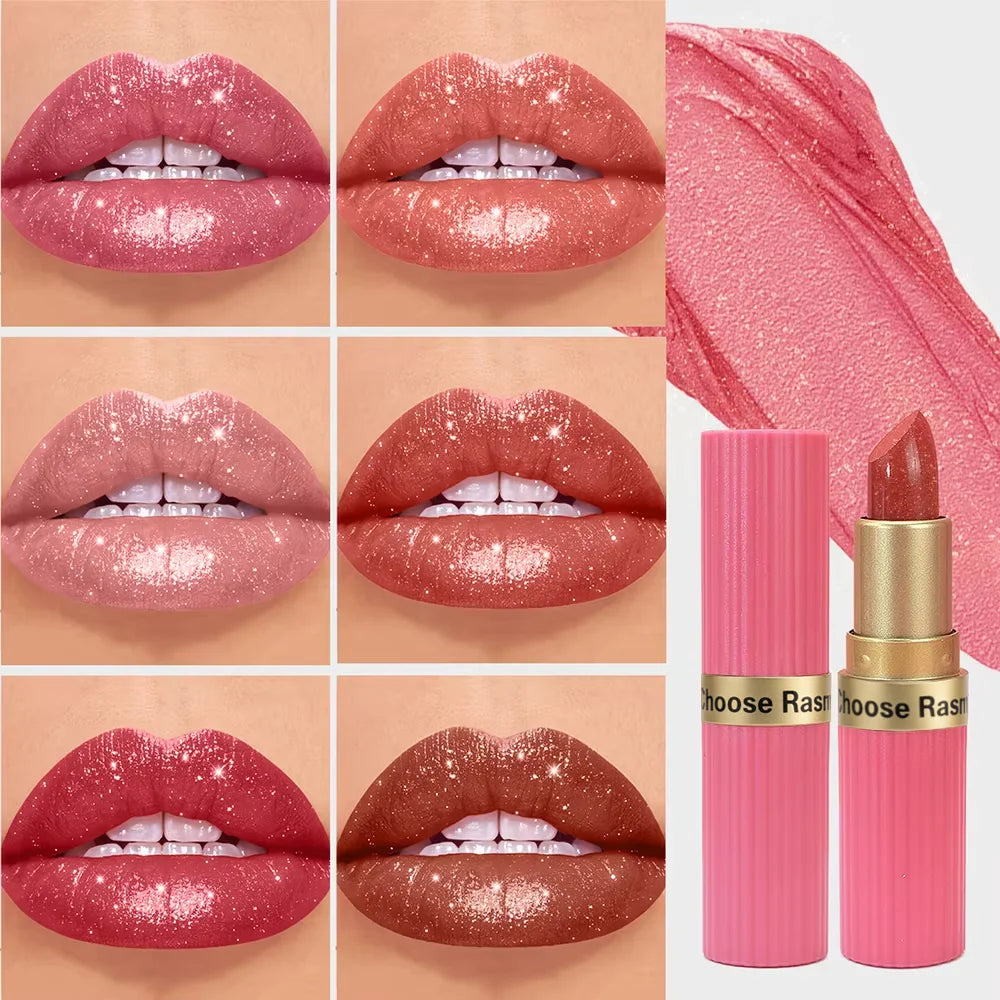 Long Lasting Velvet Shimmer Glitter Metallic Waterproof Finish Diamond Lipstick