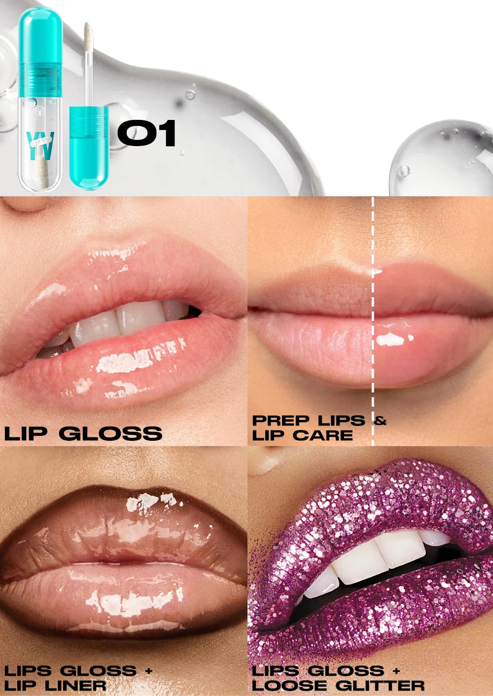 Avocado & Vitamin E Infused Long Lasting Hydration Lip Gloss Deep Moisture All-Day Lock in Glam