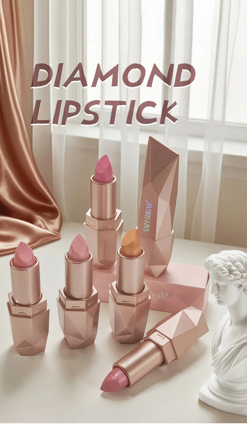Diamond Pearl Radiance Lip Color-Long Lasting Sparkle with Luxurious Hydration Lip Stick