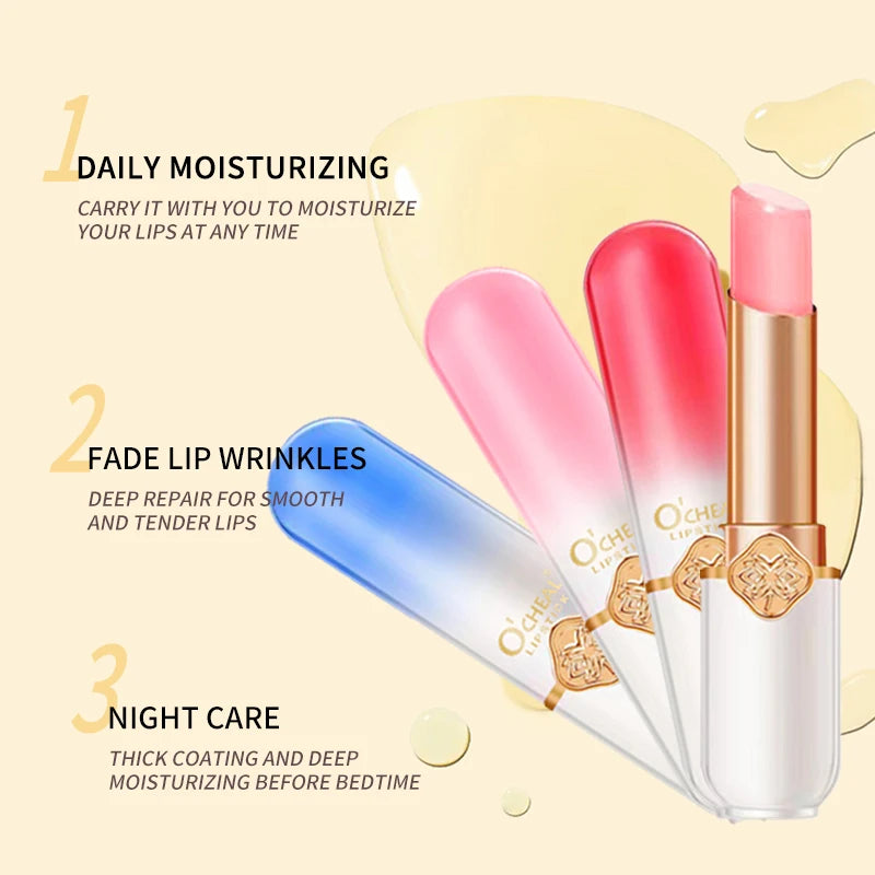 Peach Glow Kisses Temperture-Activated Moisturizing Waterproof Long Lasting  Lip Balm