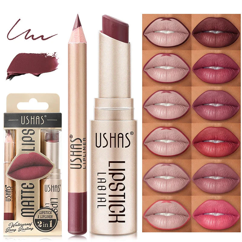 Velvet Essence Lip Color Nude to Red  All-Day Matte 12 Color lipsticks