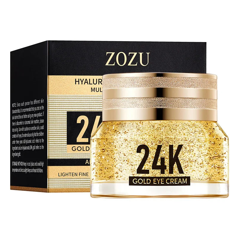 24K Gold Hyaluronic Eye Cream – Erase Dark Circles & Bags, Lift & Firm Skin + Deep Hydration for Youthful Eyes
