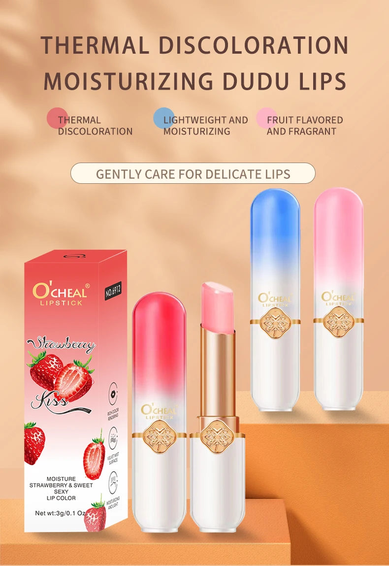 Peach Glow Kisses Temperture-Activated Moisturizing Waterproof Long Lasting  Lip Balm