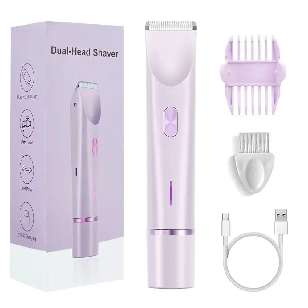 AquaPulse Duel-Head Rechargeable Body Groomer Hydra Trim Shaver