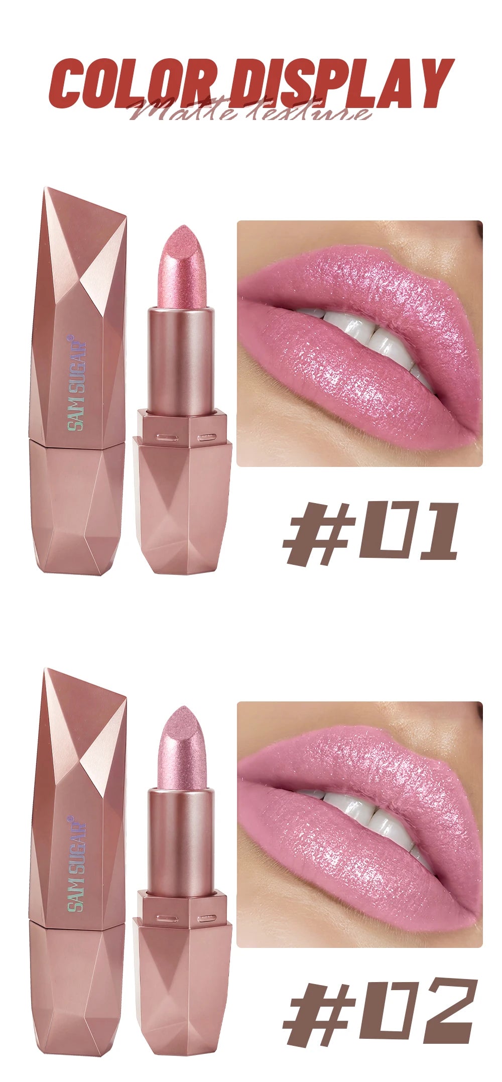 Diamond Pearl Radiance Lip Color-Long Lasting Sparkle with Luxurious Hydration Lip Stick