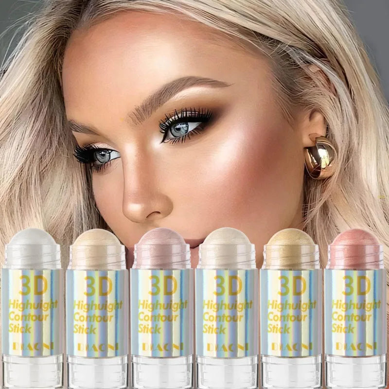 Luminous Cream Contour and Highlight Palette 3D Face Brightening Bronze Shimmer 6 Colors