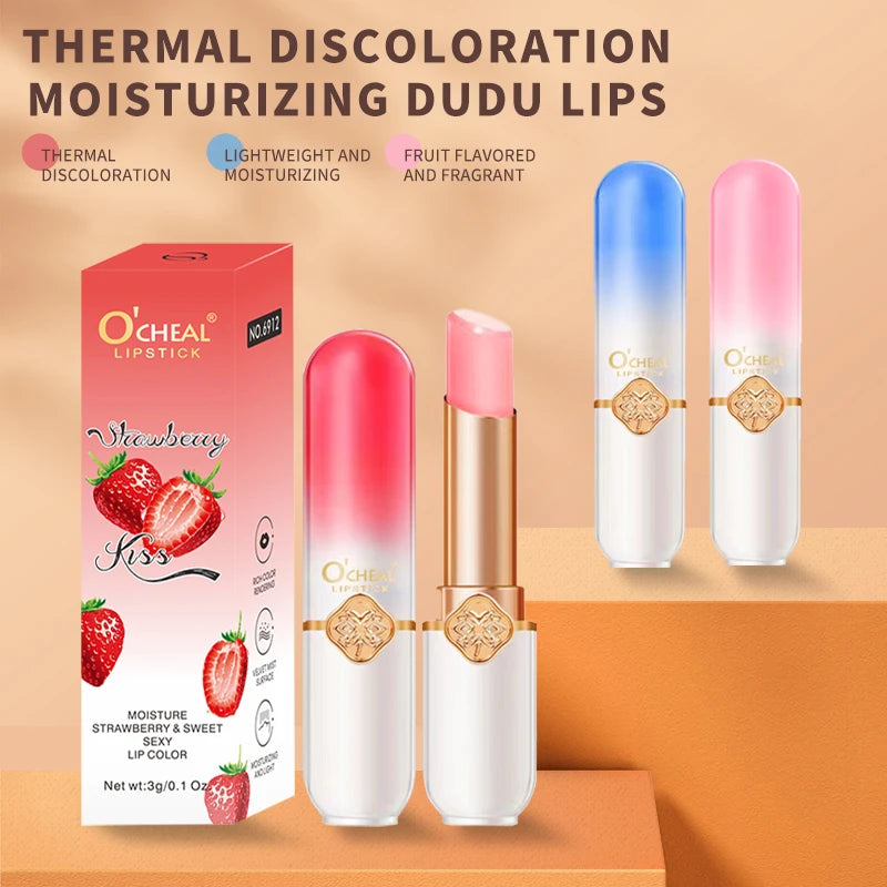 Peach Glow Kisses Temperture-Activated Moisturizing Waterproof Long Lasting  Lip Balm
