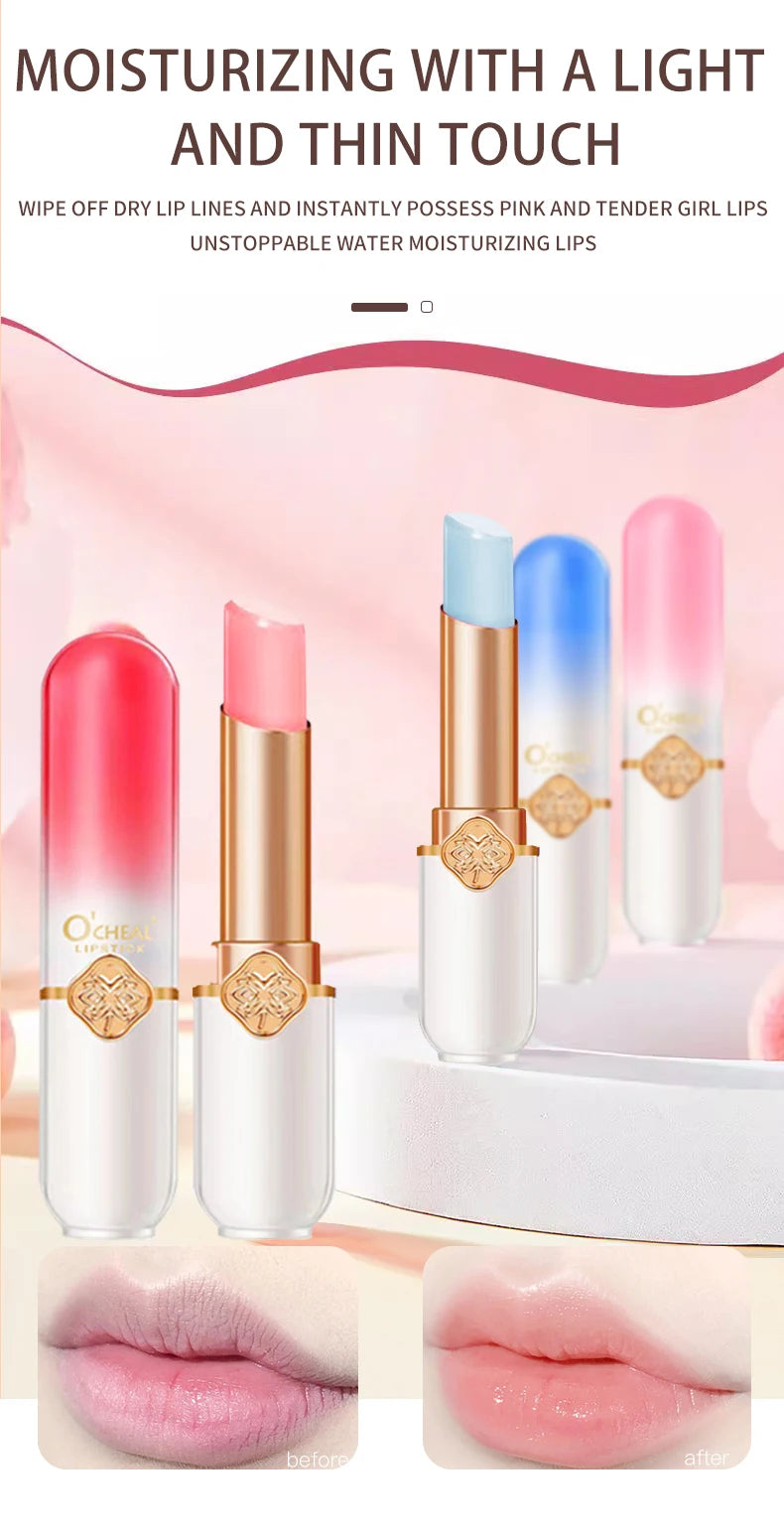 Peach Glow Kisses Temperture-Activated Moisturizing Waterproof Long Lasting  Lip Balm