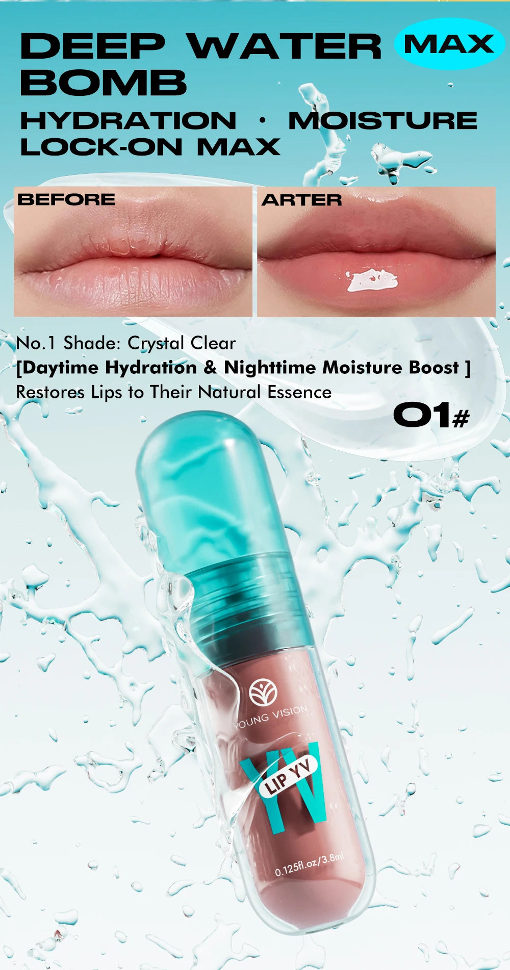 Avocado & Vitamin E Infused Long Lasting Hydration Lip Gloss Deep Moisture All-Day Lock in Glam