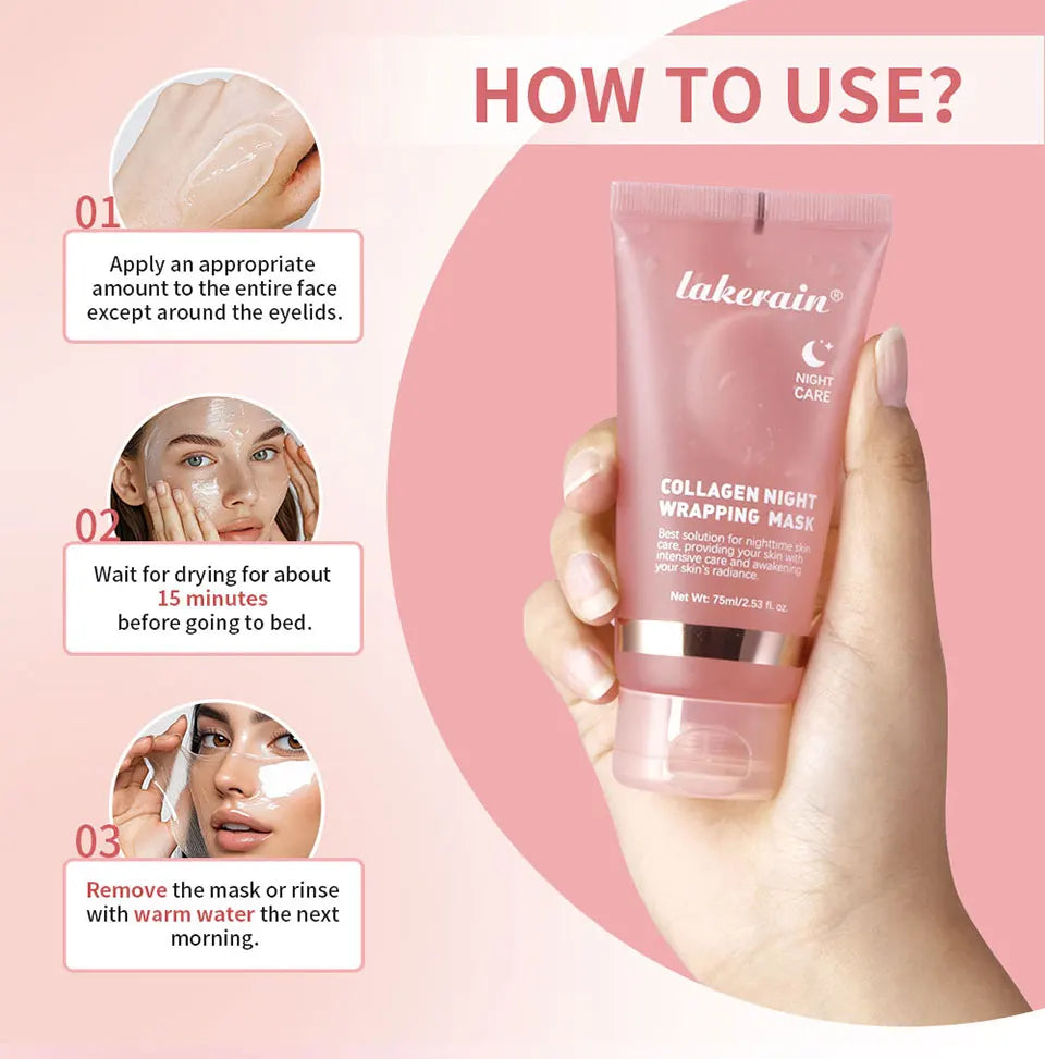 Korean Deep Collagen Mask Peel Off Mask  Anti Wrinkle Lifting  Skin Care Bio Pack Night Wrapping