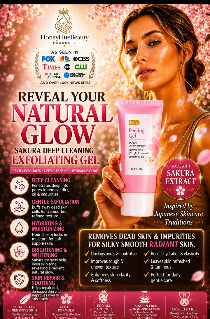 Sakura Face Deep Cleaning Exfoliating Gel Skin Care Whitening Moisturizer Repair Facial Scrub Skin Care 60g