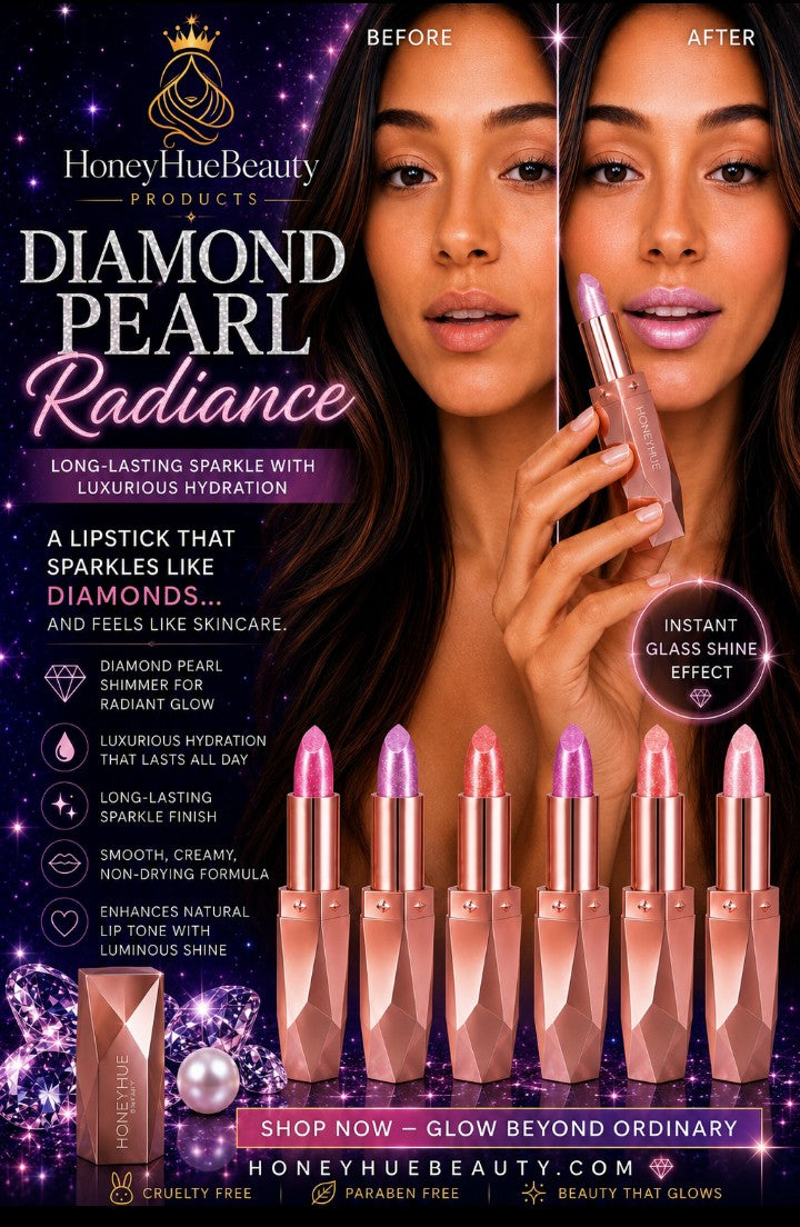 Diamond Pearl Radiance Lip Color-Long Lasting Sparkle with Luxurious Hydration Lip Stick