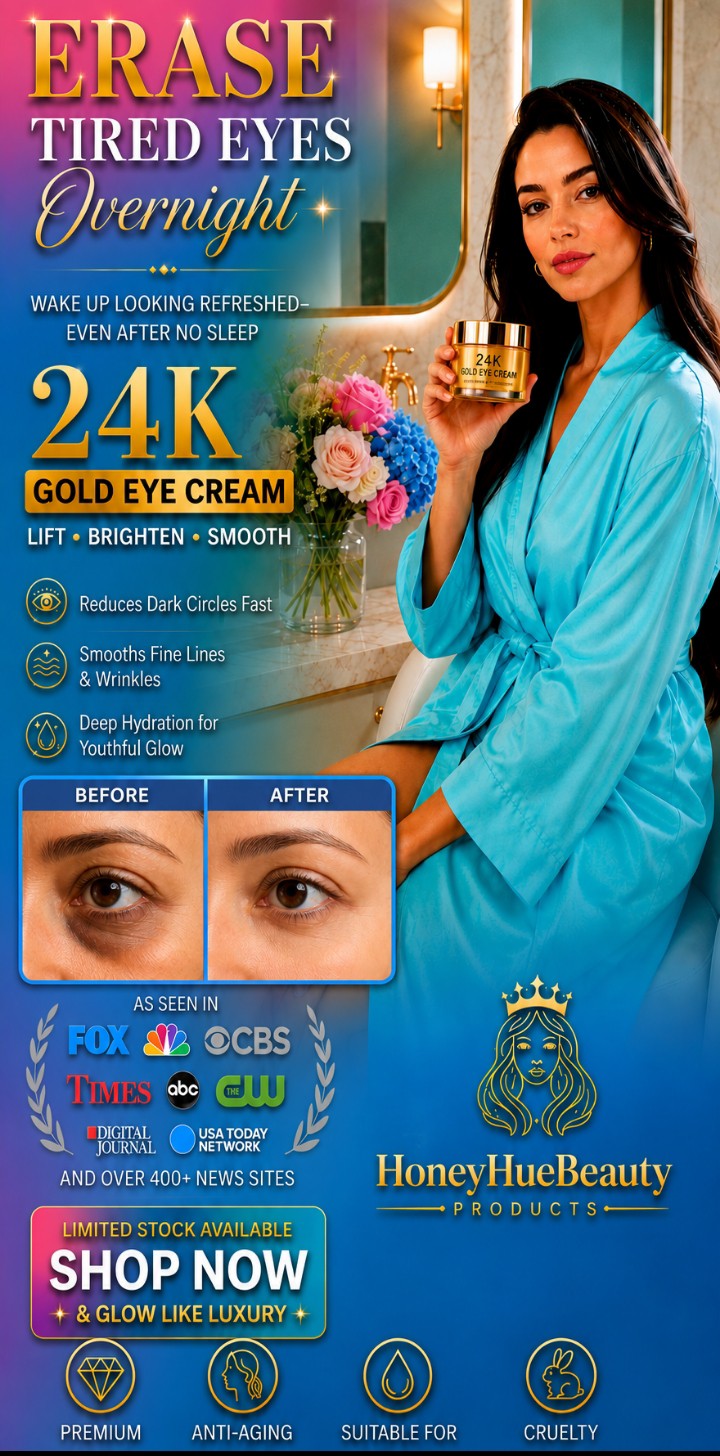24K Gold Hyaluronic Eye Cream – Erase Dark Circles & Bags, Lift & Firm Skin + Deep Hydration for Youthful Eyes