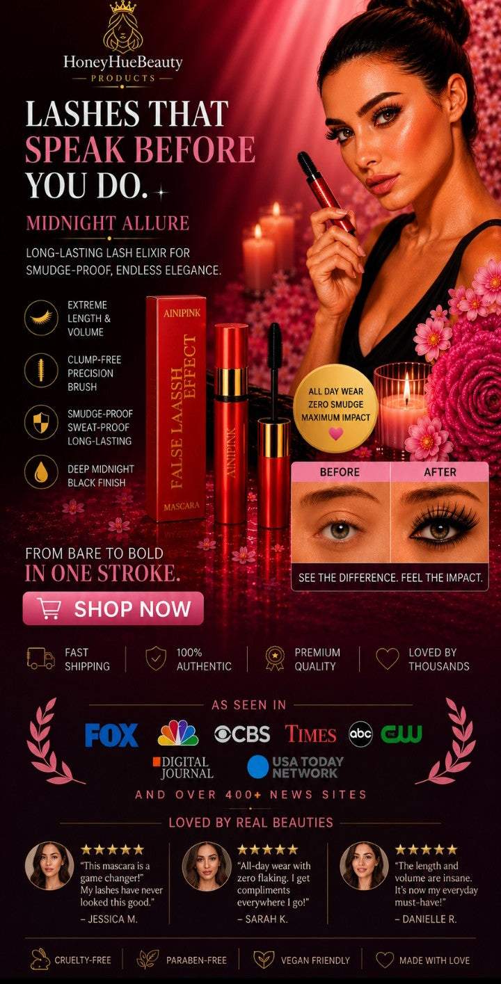 Midnight Allure Long-Lasting Lash Elixir for Smudge-Proof Endless Elegance Black Mascara