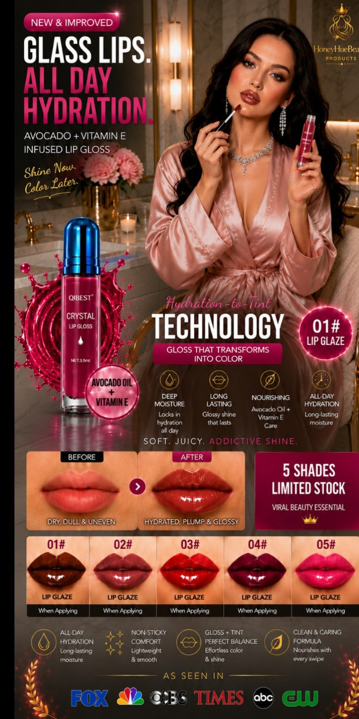 Long Lasting Hydration Lip Gloss Deep Moisture All-Day Lock in Glam