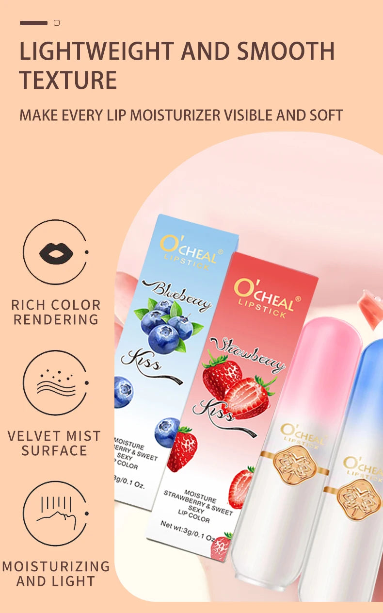 Peach Glow Kisses Temperture-Activated Moisturizing Waterproof Long Lasting  Lip Balm