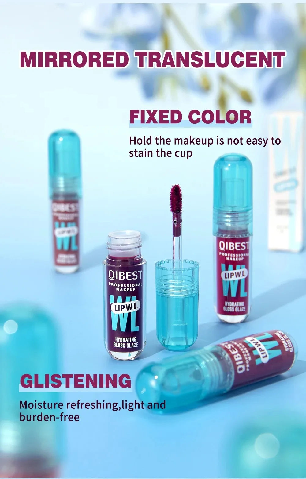 Long Lasting Hydration Lip Gloss Deep Moisture All-Day Lock in Glam