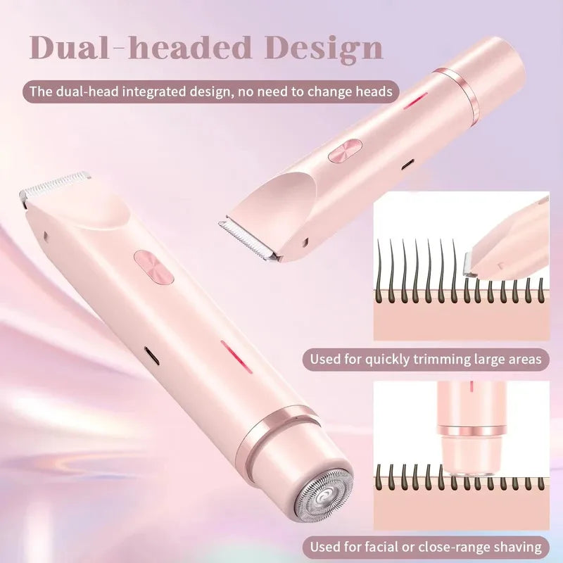 AquaPulse Duel-Head Rechargeable Body Groomer Hydra Trim Shaver