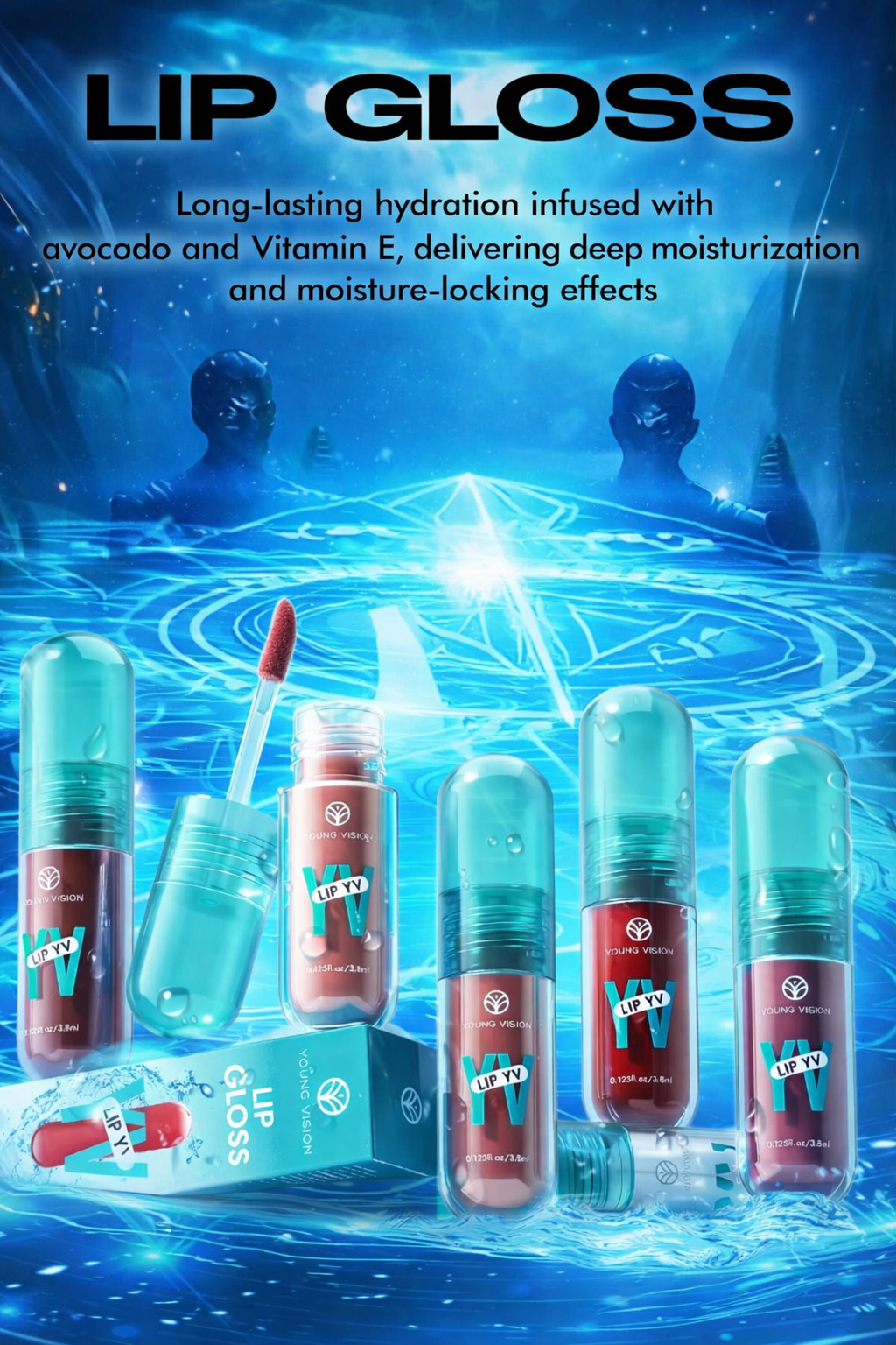 Avocado & Vitamin E Infused Long Lasting Hydration Lip Gloss Deep Moisture All-Day Lock in Glam