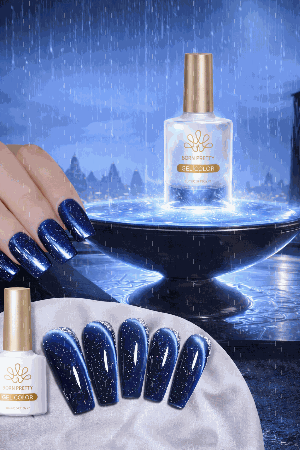 Celestial Blue Glitter Cat Magnetic Gel Polish Ultra-Shine Semi-Permanent Silk Manicure Polish